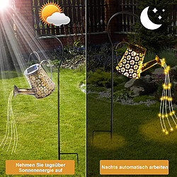 BESTA Arrosoir solaire de jardin LED, étoile douche jardin lumière solaire extérieure, ciel étoilé arrosoir avec support LED étanche, guirlande lumineuse pour patio décoration de Noël (style trapézoïdal)