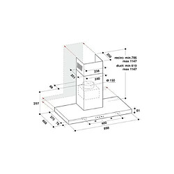 Acheter Hotte décorative murale 90cm 69db 713m3/h inox/noir - akr759/1ix - WHIRLPOOL