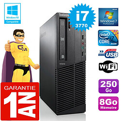 PC Lenovo M92p SFF Core I7-3770 Ram 8Go Disque 250 Go Graveur DVD Wifi W7 · Occasion 