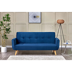 Concept Usine Canapé scandinave convertible 3 places velours bleu nuit BERLIN