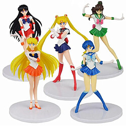 Universal 5 pièces/set Sailor Moon Décoration Action Personnage Modèle Jouet Anime japonais Décoration de bureau Collection Poupée PVC Cadeau Jouet Enfant ;(Coloré)