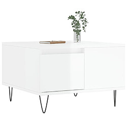 Avis Maison Chic Table basse,Table Console Table d'appoint, Table pour salon blanc brillant 55x55x36,5 cm bois d'ingénierie -MN13229