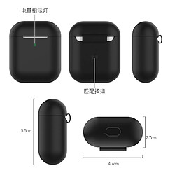 GUPBOO Étui en silicone pour Airpods 1/2nd étui de protection pour écouteurs Apple Airpods 1 Air Pods 2 étui pour écouteurs sans fil avec crochet pas cher