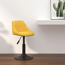 vidaXL Tabouret de bar Jaune moutarde Velours 