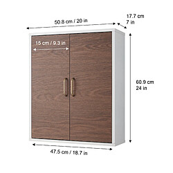 Acheter Armoire de toilette placard mural de salle de bain en bois marron / blanc Tyler Teamson Home EHF-F0011