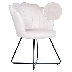 Beliani Fauteuil Velours Blanc cassé LOVELOCK 