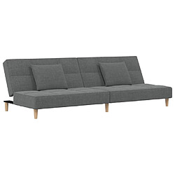 Maison Chic Canapé-lit convertible, Clic-Clac à 2 places avec deux oreillers Gris foncé Tissu -GKD89091