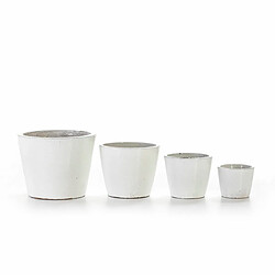 Set de pots de fleurs Thai Natura Blanc Grès Ø 40 cm Ø 30 cm Ø 50 cm 4 Pièces