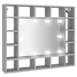 Helloshop26 Armoire à miroir avec led 91 x 15 x 76,5 cm gris 02_0006680 