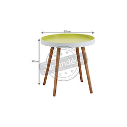 Aubry Gaspard Table d'appoint ronde en bois et MDF laqué vert anis.