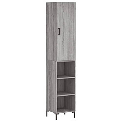 Maison Chic Buffet,Meuble de Rangement,commode pour salon,Cuisine Sonoma gris 34,5x34x180 cm Bois d'ingénierie -MN66500