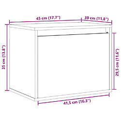 vidaXL Armoire murale Blanc 45x30x35 cm Bois de pin massif pas cher