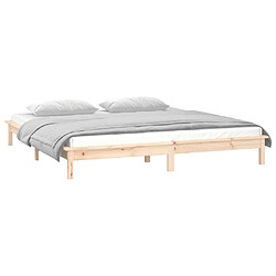 Acheter vidaXL Cadre de lit à LED sans matelas 120x200 cm bois massif