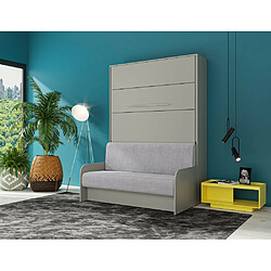 Acheter Inside 75 Armoire lit escamotable SOFA AUTOMATICA 140 cm gris MECANIQUE SEDAC MERAL