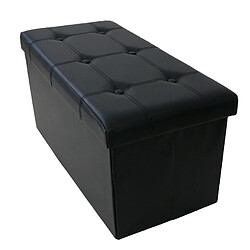 Sotech Ottoman avec Espace de Stockage, Finition piquée et capitonnée, 76 x 38 x 38 cm Ottoman avec Espace de Stockage, Banc Pliant, Finition piquée et capitonnée, 76 x 38 x 38 cm, Noir, Charge maximale: 150 kg