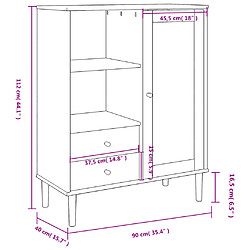 vidaXL Buffet SENJA aspect rotin blanc 90x40x112cm bois massif de pin pas cher