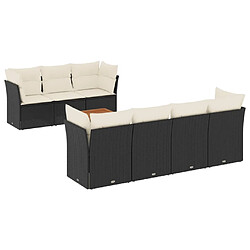 Maison Chic Ensemble Tables et chaises d'extérieur 6pcs avec coussins,Salon de jardin noir résine tressée -GKD926115