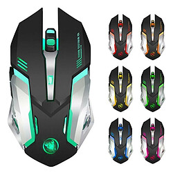 Universal Souris gaming rechargeable 2.4GHz sans fil HXSJ M10 avec récepteur USB souris rétroéclairée