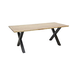 Aubry Gaspard Table rectangulaire en acacia pied X L 200 Ep. 35mm.