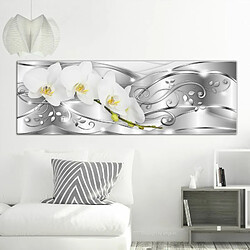 Paris Prix Tableau Imprimé Flowering Narrow Silver 40 x 120 cm