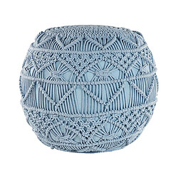 Beliani Pouf en coton bleu d 40 cm KAYSERI 