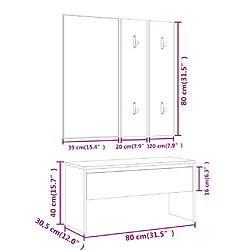 vidaXL Ensemble de meubles de couloir Sonoma gris Bois d'ingénierie pas cher