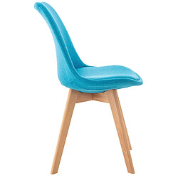 Avis Decoshop26 Lot de 4 chaises de salle à manger cuisine bureau style scandinave en tissu bleu turquoise pieds en bois CDS10086