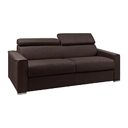 Avis DUNLOPILLO Canapé 4 places convertible express en tissu marron - couchage lattes larges 160 cm - Matelas 22 cm avec mémoire de forme VIZIR