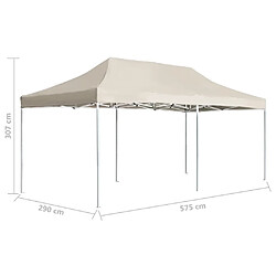 vidaXL Tente de réception pliable Aluminium 6 x 3 m Crème pas cher