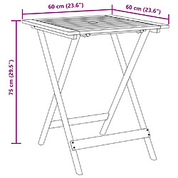 vidaXL Ensemble de bistro 3 pcs blanc crème tissu et bois massif pas cher