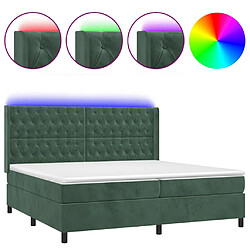 vidaXL Sommier à lattes de lit matelas et LED Vert foncé 200x200 cm