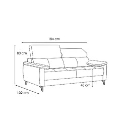 Acheter Courtois Laville Canapé droit Taunus 3 places XXL tissu beige