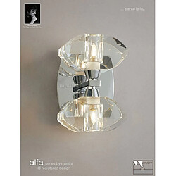 Luminaire Center Applique murale Alfa avec interrupteur 2 Ampoules G9, chrome poli