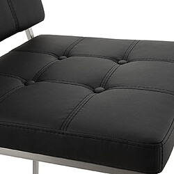 Mes Lot de 2 chaises de bar 54x45x94 cm H65 en PU noir et métal pas cher