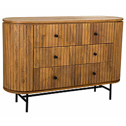 Avis Pegane Commode, meuble de rangement avec 3 tiroirs en bois coloris marron - Longueur 120 x Profondeur 40 x Hauteur 80 cm