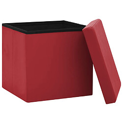 Avis vidaXL Tabouret de rangement pliable Rouge bordeaux PVC