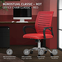 ML-Design Chaise de bureau gaming ergonomique rouge pivotant 360° maille respirante