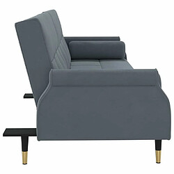 Maison Chic Canapé-lit convertible, Clic-Clac avec coussins gris foncé velours -GKD85817 pas cher