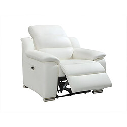 Vente-Unique Fauteuil relax électrique en cuir blanc ARENA III 