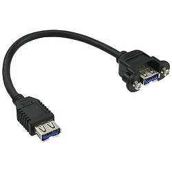 Câble adaptateur USB 3.0 InLine®, type A, femelle à connecteur de châssis, type A, 0,2 m