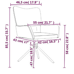 vidaXL Chaises pivotantes à manger lot de 2 Crème Velours pas cher