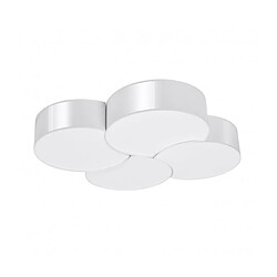 Luminaire Center Plafonnier Circle Decorative PVC blanc 8 ampoules 11,5cm