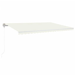 Maison Chic Auvent automatique | Store banne extérieur | Marquise avec capteur de vent et LED 500x350 cm Crème -MN98608