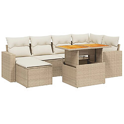 vidaXL Salon de jardin 11 pcs avec coussins beige résine tressée