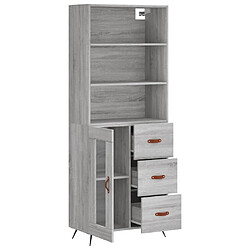 Avis vidaXL Buffet haut Sonoma gris 69,5x34x180 cm Bois d'ingénierie