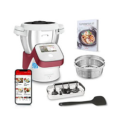 Moulinex HF9345 i-Companion Touch XL Robot Cuiseur Multifonction 1550W 3L Cuisson Vapeur Écran Tactile Inox Rouge 