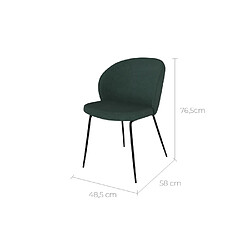 Avis Rendez Vous Deco Chaise Groom verte en tissu bouclette (lot de 2)