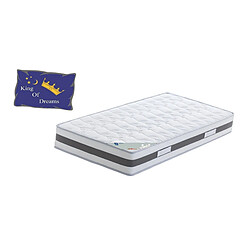 King Of Dreams Matelas 80x200 Mémoire de Forme + 23 CM + Poli Lattex Indéformable Ferme + Oreillers Mémoire + Protèges Matelas OFFERTS