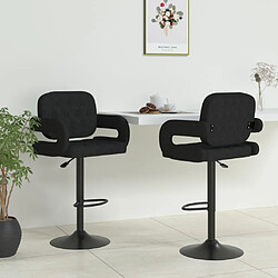 vidaXL Tabourets de bar lot de 2 noir tissu 