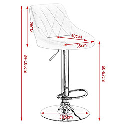 Helloshop26 Tabouret de bar en velours lot de 2 pièces gris foncé 19_0000395 pas cher